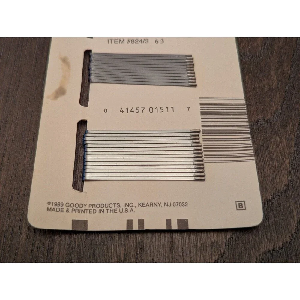Vintage Goody Bobby Pins 54 Pack Silver Pewter Tone #824/3 Made In USA 1989